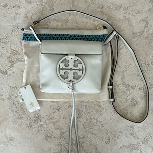 Tory Burch Miller Cross-body, white (“birch”) leather